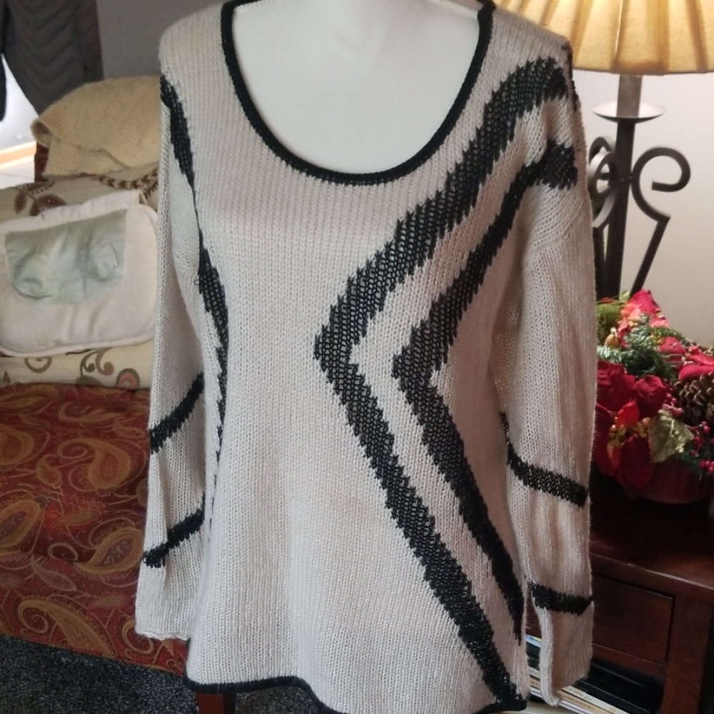 Black and off white  Acrylic sweater